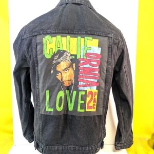 Lrg Tupac Shakur Black Faded Black Denim Jacket California Love 2Pac Cotton On